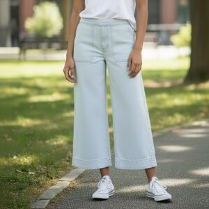 SPANX On-the-Go #20479R Cropped Wide Leg Pull-On White Pants Women Size Medium